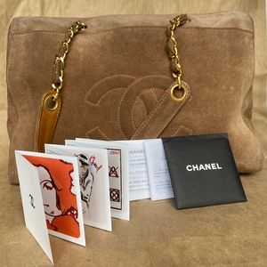 Brown Suede Large Authentic Chanel Bag